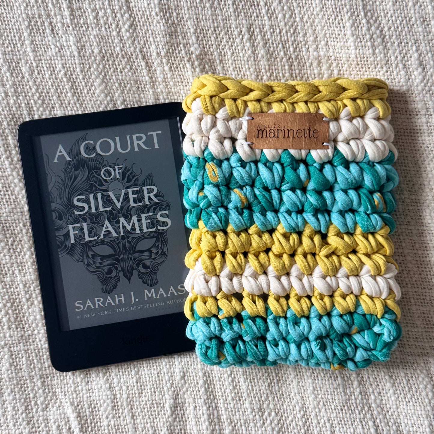 Housse liseuse 6" Kindle/Kobo en crochet artisanal - Modèle MILANZIA