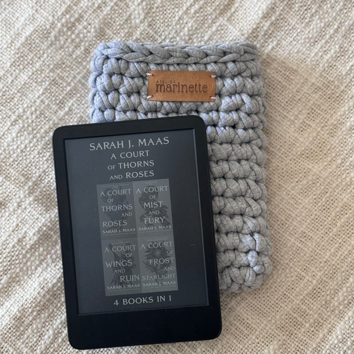 Housse liseuse 6" Kindle/Kobo en crochet artisanal - Modèle LAMINO