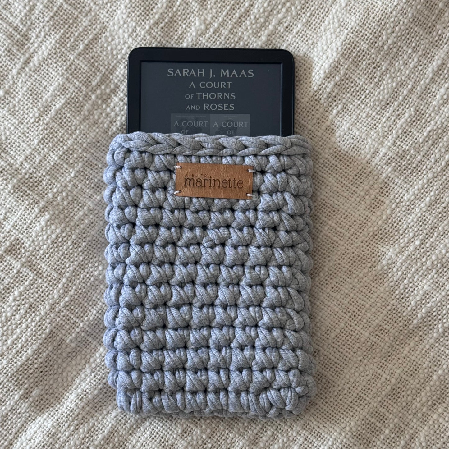 Housse liseuse 6" Kindle/Kobo en crochet artisanal - Modèle LAMINO