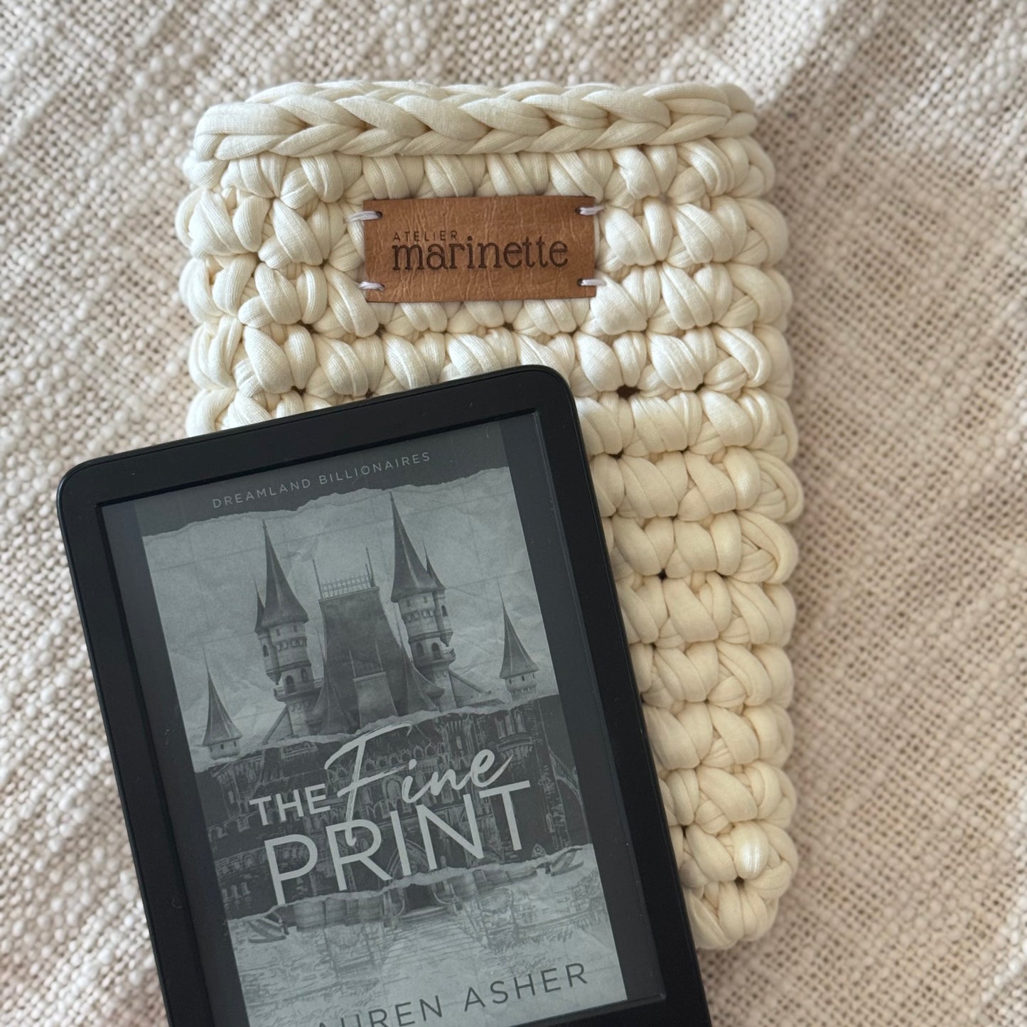Housse liseuse 6" Kindle/Kobo en crochet artisanal - Modèle RIMAN