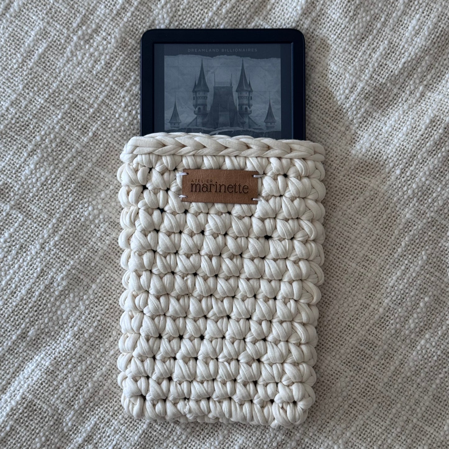 Housse liseuse 6" Kindle/Kobo en crochet artisanal - Modèle RIMAN
