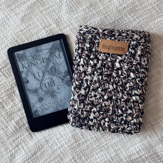 Housse liseuse 6" Kindle/Kobo en crochet artisanal - Modèle LEOPARD