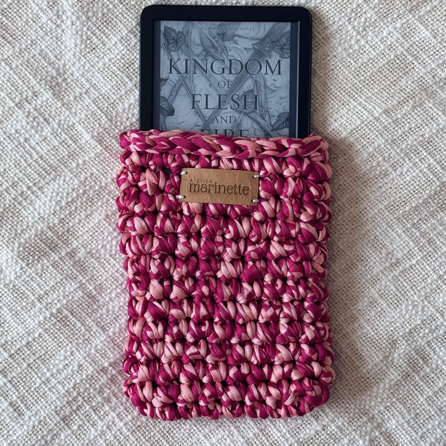 Housse liseuse 6" Kindle/Kobo en crochet artisanal - Modèle PACOLANO