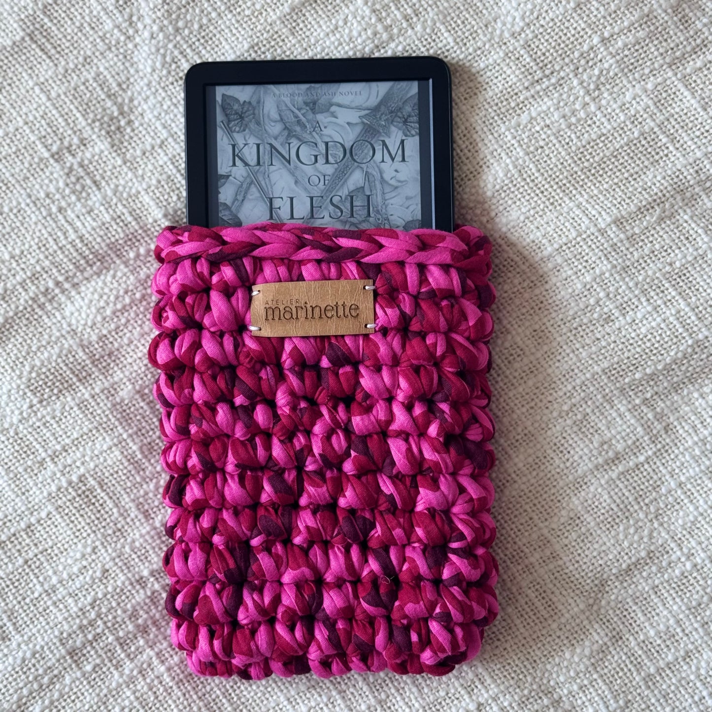 Housse liseuse 6" Kindle/Kobo en crochet artisanal - Modèle TOMALINA