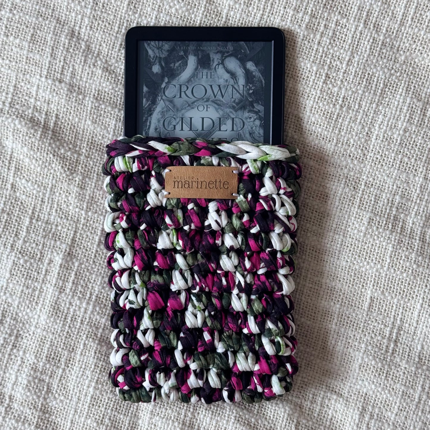 Housse liseuse 6" Kindle/Kobo en crochet artisanal - Modèle MATRIO