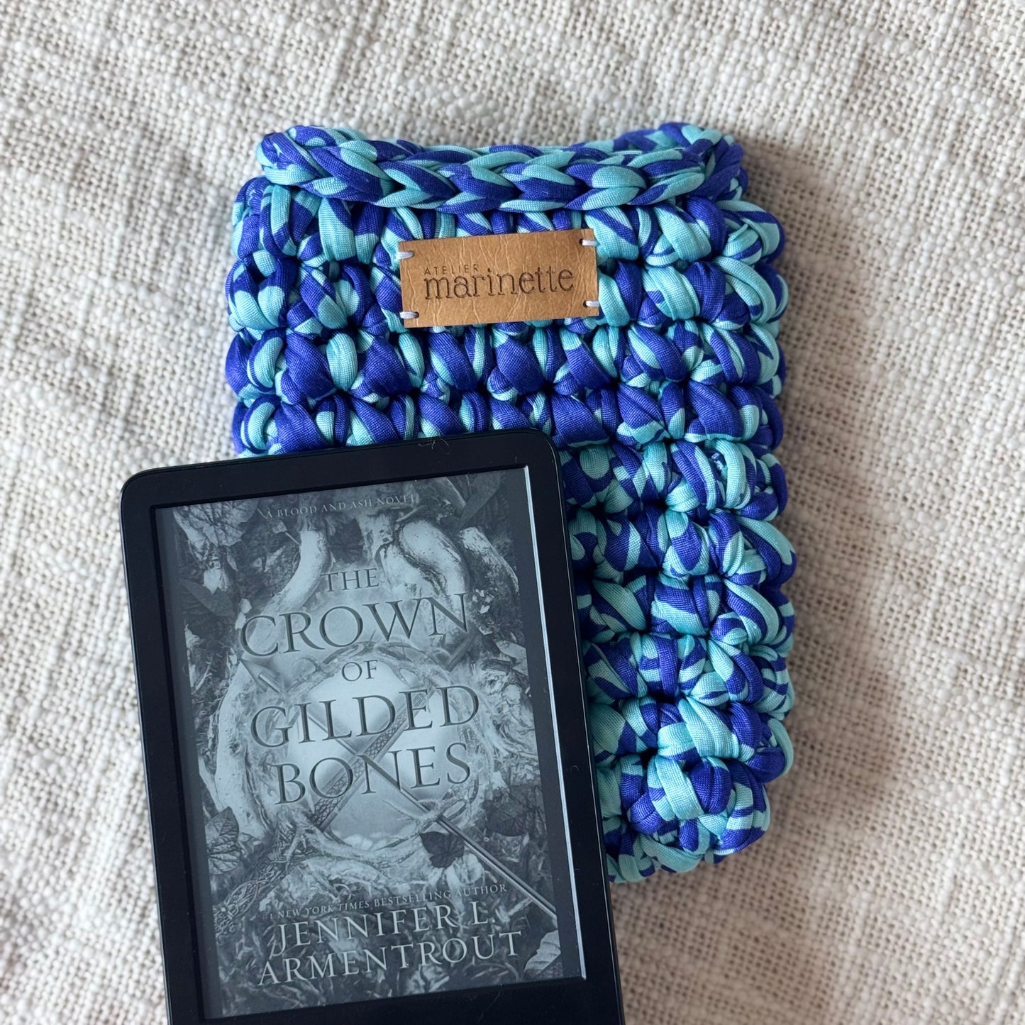 Housse liseuse 6" Kindle/Kobo en crochet artisanal - Modèle ALFERDI