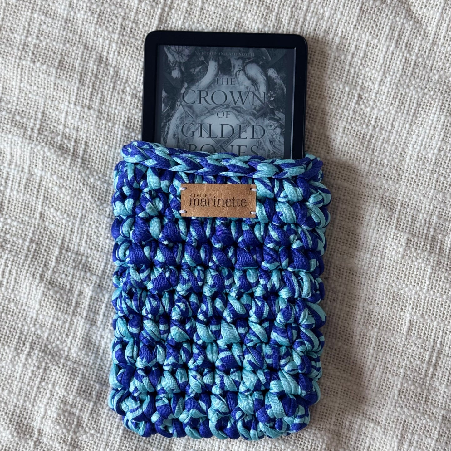 Housse liseuse 6" Kindle/Kobo en crochet artisanal - Modèle ALFERDI