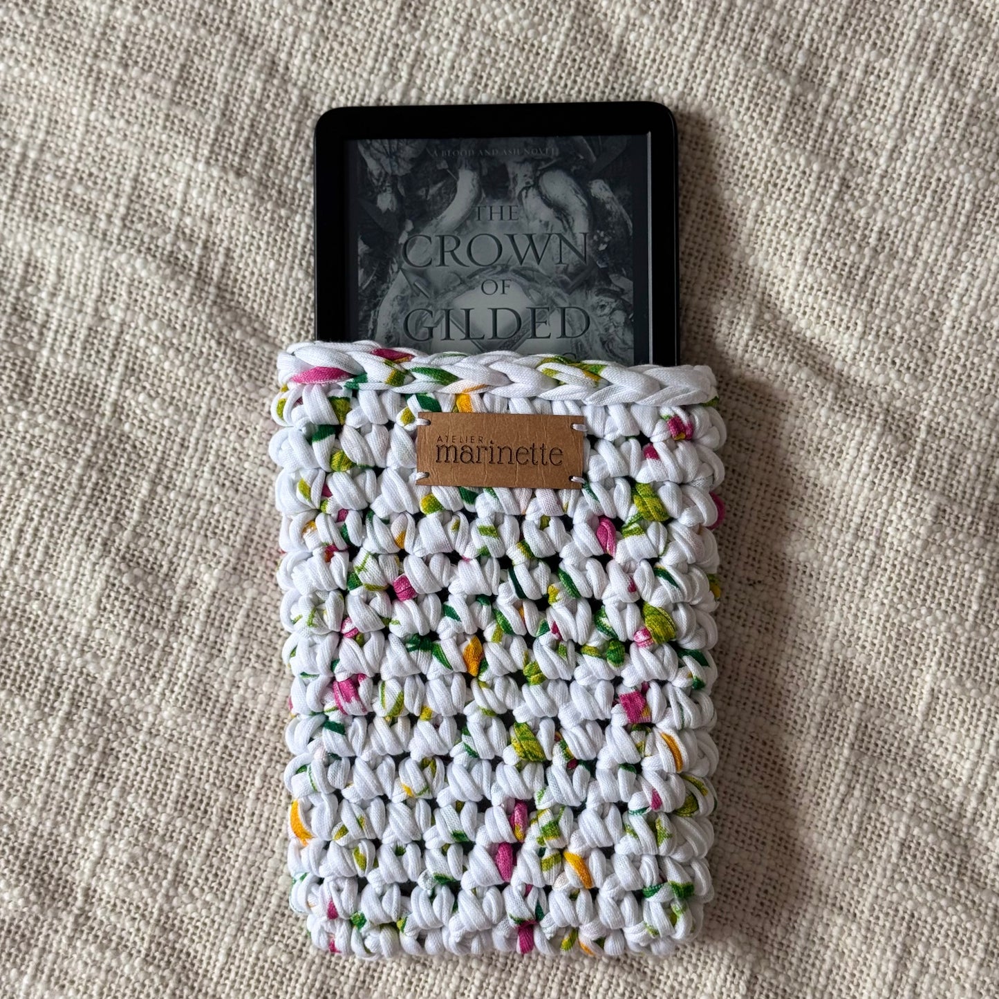 Housse liseuse 6" Kindle/Kobo en crochet artisanal - Modèle ANETA